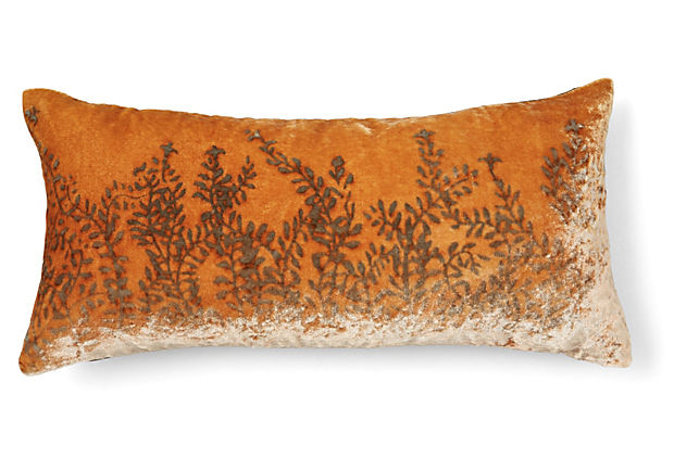 Ferns Orange Cushion